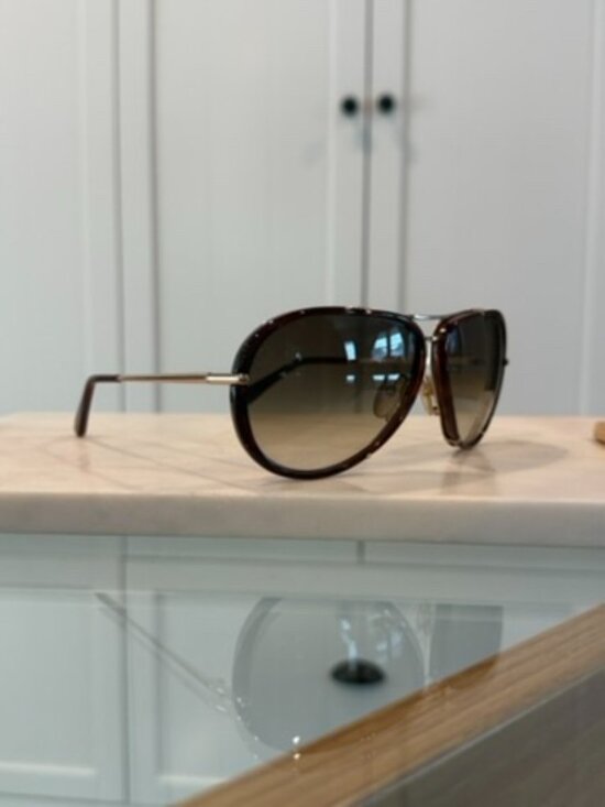 AUTHENTIC Tom Ford Aviator Glasses - Brown Gradient / Gold (Full Set) main image 4